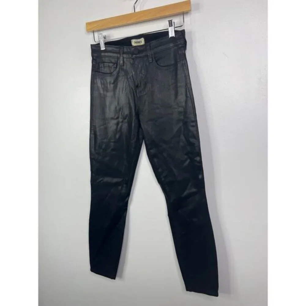 NEW L'agence Akira Ultra High Rise Skinny Jeans Women's Noir Coated Size: 24 - Picture 3 of 9